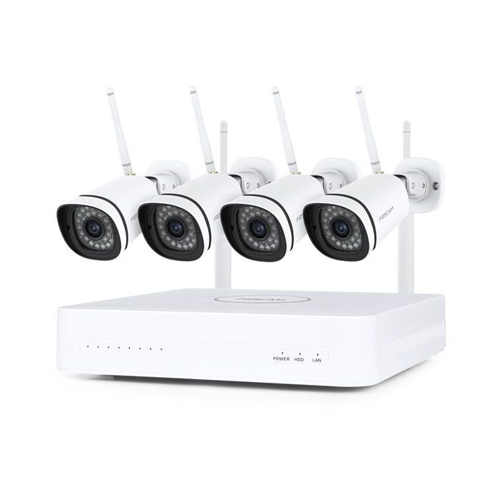 Foscam FN8108W - 8CH 4K 8MP Mesh WiFi Security Kit, AI Human Detection, Incl 4x 3MP Cameras & 1TB Hard Drive